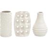 imageCosmoLiving by Cosmopolitan Ceramic Decorative Vase Centerpiece Vases with Varying Patterns set of 3 Vases for Home Decoration 5quot x 5quot x 8quot White