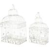 imageDEco 79 82676 2Piece Metal Square Bird Cage Set white 8quotl x 10quotw x 22quoth