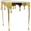 imageDeco 79 Aluminum Metal Abstract Console Table Drip with Melting Designed Legs and Black Glass Top 36quot x 14quot x 32quot SilverGold