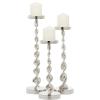 imageDeco 79 Aluminum Metal Decorative Candle Holder Candle Stand Set of 3 Candlestick Holder 19quot 16quot 13quotH SilverSilver