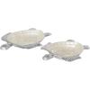 imageDeco 79 Aluminum Metal Turtle Handmade Serving Bowl  set of 3 8quot x 6quot x 2quot Multi ColoredWhite