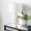 imageDeco 79 Ceramic Room Table Lamp Layered Petal Accent Lamp Lamp 15quot x 15quot x 28quot WhiteWhite