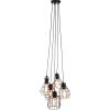 imageDeco 79 Industrial CageDesigned 5Light Pendant with Bulbs 48quot H x 17quot L Metallic Black Finish