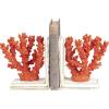 imageDeco 79 Metal Coral Decorative Bookends Ombre Non Skid Bookends Set of 2 Office Bookends4quotW 7quotH BlueOrange