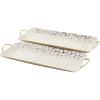 imageDeco 79 Metal Geometric Living Room Decor Tray Geometric Dot Ottoman Tray with White Accents Set of 2 Serving Tray 19quot 19quot W Gold