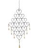 imageDeco 79 Metal Windchime with Bells and Chain Ring Hanger 13quot x 1quot x 24quot BlackGold