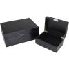 imageDeco 79 Mother of Pearl Shell Handmade Decorative Box Chevron Pattern Decorative Keepsake Boxes with Hinged Lid Set of 2 Storage Boxes 12quot 8quotW GrayBlack