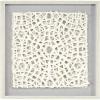 imageDeco 79 Paper Geometric Handmade Shadow Box 3D Origami with Gray Canvas Backing 24quot x 1quot x 24quotWhite