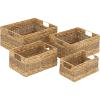 imageDeco 79 Seagrass Handmade Decorative and Functional Storage Basket Basket Organizer with Handles Set of 4 Basket for Storage 16quot 14quot 12quot 10quotW Light Brown