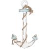 imageDeco 79 Wood Anchor Home Wall Decor Wall Sculpture with Twisted Rope Wall Art 15quot x 1quot x 28quot WhiteWhite
