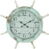 imageDeco 79 Wood Sail Boat Decorative Wall Clock with Ship Wheel for Home and Room 28quot x 2quot x 28quot BlueBlue