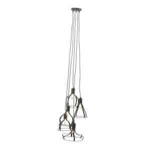 imageDeco 79 59298 Iron 5Light Pendant Lamp with Bulbs Gray