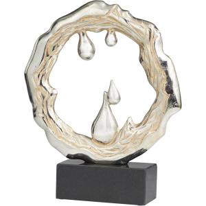 imageDeco 79 Aluminum Metal Abstract Decorative Sculpture Home Decor Statue with Marble Base Accent Figurine 14quot x 3quot x 17quot Silver14 x 3 x 17