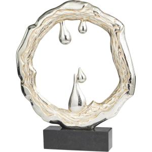 imageDeco 79 Aluminum Metal Abstract Decorative Sculpture Home Decor Statue with Marble Base Accent Figurine 14quot x 3quot x 17quot Silver19 x 3 x 23
