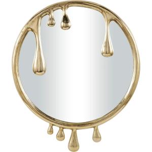 imageDeco 79 Aluminum Metal Abstract Room Wall Mirror Drip Entryway Mirror with Melting Designed Frame Wall Mounted Mirror 36quot x 1quot x 43quot SilverGold