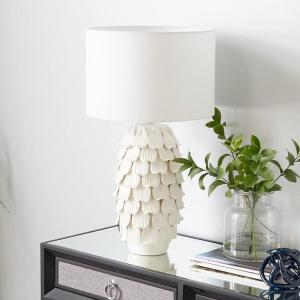 imageDeco 79 Ceramic Room Table Lamp Layered Petal Accent Lamp Lamp 15quot x 15quot x 28quot WhiteWhite