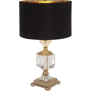 imageDeco 79 Crystal Room Table Lamp Accent Lamp with Gold Accents Lamp 14quot x 14quot x 24quot Black