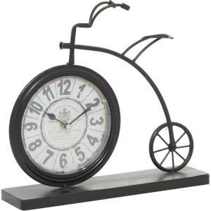 imageDeco 79 Metal Decorative Clock Bike Mantel Clock Tabletop Clock 13quot x 3quot x 12quot BrownBrown