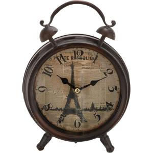 imageDeco 79 Metal Eiffel Tower Clock with Bell Style Top 6quot x 3quot x 9quot Black