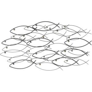 imageDeco 79 Metal Fish Home Wall Decor Indoor Outdoor Wall Sculpture Wall Art 27quot x 1quot x 22quot BlueDark Gray
