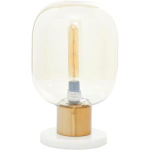 imageDeco 79 Metal Room Table Lamp Accent Lamp with Clear Dome Shaped Shade and Marble Base Lamp 10quot x 10quot x 14quot Gold10 x 10 x 16