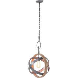 imageDeco 79 Metal Round Pendant with Link Style Chain 15quot x 14quot x 25quot Black