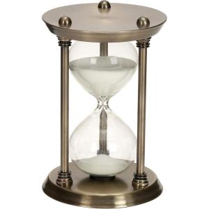 imageDeco 79 Metal Timer Hourglass Sand  6quot x 6quot x 9quot BrassBrass