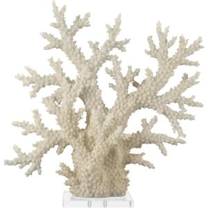 imageDeco 79 Polystone Coral Decorative Sculpture Home Decor Statue with Clear Acrylic Base Accent Figurine 26quot x 8quot x 23quot Cream21 x 6 x 21