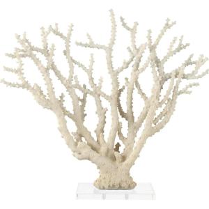 imageDeco 79 Polystone Coral Decorative Sculpture Home Decor Statue with Clear Acrylic Base Accent Figurine 26quot x 8quot x 23quot Cream26 x 8 x 23