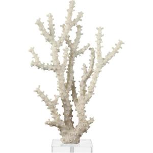 imageDeco 79 Polystone Coral Decorative Sculpture Home Decor Statue with Clear Acrylic Base Accent Figurine 26quot x 8quot x 23quot Cream9 x 4 x 14
