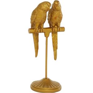 imageDeco 79 Polystone Parrot Decorative Sculpture Home Decor Statue Accent Figurine 3quot x 3quot x 9quot GoldGold