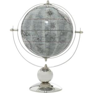 imageDeco 79 Stainless Steel Metal Globe 10quot x 7quot x 11quot SilverBrown