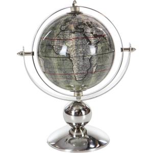 imageDeco 79 Stainless Steel Metal Globe 10quot x 7quot x 11quot SilverSilver