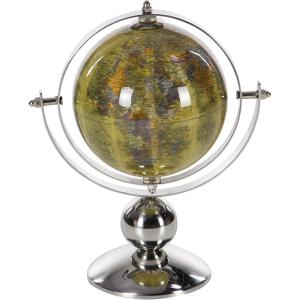 imageDeco 79 Stainless Steel Metal Globe 10quot x 7quot x 11quot SilverSilverMulticolored