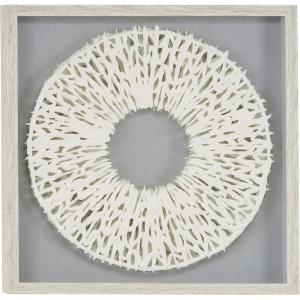 imageDeco 79 Wood Geometric Handmade 3D Circle Origami Shadow Box with Canvas Backing 20quot x 1quot x 20quot Gray