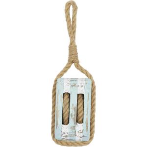 imageDeco 79 Wood Sail Boat Home Wall Decor Pulley Wall Sculpture Wall Art 14quot x 5quot x 4quot BlueWall Art 14 x 5 x 4