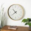 imageCosmoLiving by Cosmopolitan Glass Wall Clock with Gold Accents 20quot x 2quot x 20quot BlackGoldBlack