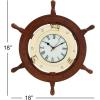 imageDeco 79 19002 Wood ampamp Brass Ship Wheel Clock