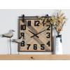 imageDeco 79 44444 Square Iron and Wood Wall Clock 30quot x 30quot BrownWhiteCyanBeigeBlue