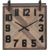 imageDeco 79 44444 Square Iron and Wood Wall Clock 30quot x 30quot BrownWhiteCyanBeigeBlue