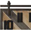 imageDeco 79 44444 Square Iron and Wood Wall Clock 30quot x 30quot BrownWhiteCyanBeigeBlue