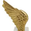 imageDeco 79 Aluminum Metal Bird Decorative Bookends Wings Non Skid Bookends with Marble Base Set of 2 Office Bookends5W 10H SilverGold