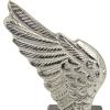 imageDeco 79 Aluminum Metal Bird Decorative Bookends Wings Non Skid Bookends with Marble Base Set of 2 Office Bookends5W 10H SilverSilver