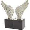 imageDeco 79 Aluminum Metal Bird Decorative Bookends Wings Non Skid Bookends with Marble Base Set of 2 Office Bookends5W 10H SilverSilver