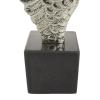 imageDeco 79 Aluminum Metal Bird Decorative Bookends Wings Non Skid Bookends with Marble Base Set of 2 Office Bookends5W 10H SilverSilver
