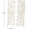 imageDeco 79 Aluminum Metal Coral Home Wall Decor Inspired Wall Sculpture Set of 2 Wall Art 10quotW 34quotH SilverSilver
