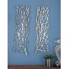 imageDeco 79 Aluminum Metal Coral Home Wall Decor Inspired Wall Sculpture Set of 2 Wall Art 10quotW 34quotH SilverSilver