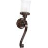 imageDeco 79 Aluminum Metal Textured Wall Sconce with Curved Shape 7quot x 7quot x 31quot GoldBrown