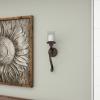imageDeco 79 Aluminum Metal Textured Wall Sconce with Curved Shape 7quot x 7quot x 31quot GoldBrown