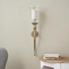 imageDeco 79 Aluminum Metal Textured Wall Sconce with Curved Shape 7quot x 7quot x 31quot GoldGold